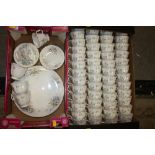 TWO TRAYS OF ROYAL ALBERT HAWORTH CHINA TO INCLUDE A LARGE QUANTITY OF CUPS