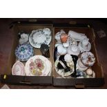 TWO TRAYS OF ASSORTED CERAMICS AND CHINA TO INCLUDE A ROYAL WORCESTER LAVINIA TUREEN, ROYAL