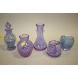 A COLLECTION OF CAITHNESS GLASS VASES ETC. (5)