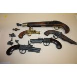 A COLLECTION OF REPRODUCTION FLINT LOCK PISTOLS