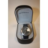 A BOXED EMPORIO ARMARNI WRISTWATCH