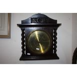 A VINTAGE OAK BARLEY TWIST WALL BAROMETER BY MORTON