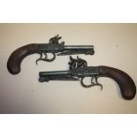 A PAIR OF REPRODUCTION FLINTLOCK KNIFE PISTOLS