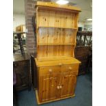 A SMALL MODERN PINE KITCHEN DRESSER H-199 W-89 CM