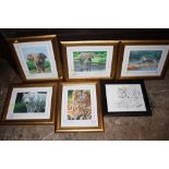 A COLLECTION OF FIVE SIGNED LIMITED EDITION STEPHEN GAYFORD PRINTS TOGETHER WITH ANOTHER (6)