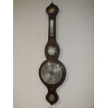 A 19 CENTURY MAHOGANY BANJO BAROMETER H-96 CM