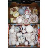 TWO TRAYS OF ASSORTED CHINA TO INCLUDE ROYAL ALBERT, WEDGWOOD, AYNSLEY ETC