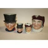 TWO ROYAL DOULTON CHARACTER JUGS - JOHN PEEL, consisting of medium and large, H 16.5 cm AND TWO
