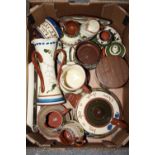 A SMALL TRAY OF WATCOMBE DEVON MOTTO WARE CERAMICS