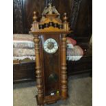 A LARGE ANTIQUE VIENNA WALLCLOCK WITH EAGLE SURMOUNT H-122 CM