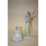 A NAO MALE GOLFER FIGURE, TOGETHER WITH A SMALL LLADRO GIRL FIGURE (2)