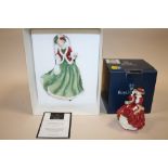 TWO BOXED ROYAL DOULTON FIGURES 'CHRISTMAS DAY' HN 4757 AND TOP O' THE HILL HN 3499