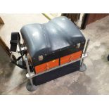 A FISHING BOX/SEAT PLUS CONTENTS