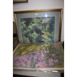 JANET ADAMS (XX). Still life studies of flowers and fruit, one signed lower right, pastels, framed