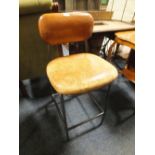 A MODERN TAN LEATHER BAR STOOL A/F