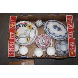 A TRAY OF ASSORTED CHINA TO INCLUDE QUEENS CHINA, SADLER ETC.