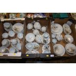 THREE TRAYS OF JAPANESE STYLE HAND PAINTED EGG SHELL CHINA