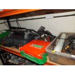 A SELECTION OF TOOLS AND PARTS ETC TO INCLUDE PLANES, ANGLE GRINDERS, SACK TRUCK AND FOOTWEAR