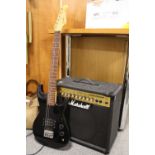 AN ENCORE ELECTRIC GUITAR, TOGETHER WITH A MARSHALL VALVESTATE VS30R AMPLIFIER