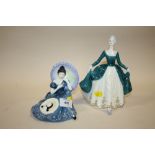 TWO ROYAL DOULTON FIGURES, REGAL LADY HN2709 AND PENSIVE MOMENTS HN2704