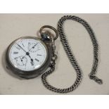 AN OPEN FACED CHRONOMETER ON CHAIN A/F