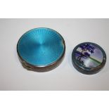 TWO SILVER AND ENAMEL COMPACTS S/D
