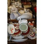 TWO TRAYS OF ASSORTED CERAMICS TO INCLUDE WEDGWOOD JASPERWARE, LIMOGES ETC.