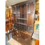 A VINTAGE OAK WELSH DRESSER OF SMALL PROPORTIONS H-193 W-120 CM