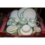 A LARGE TRAY OF SOLIAN WARE 'QUEENS GREEN' TEA AND DINNERWARE
