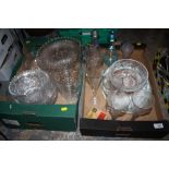 TWO TRAYS OF GLASSWARE TO INCLUDE ROYAL BRIERLEY