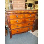 A NICE VICTORIAN MAHOGANY 2 SHORT ABOVE 3 LONG GRADUATED CHEST OF DRAWERS WITH 2 FURTHER SECRET