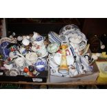 A LARGE QUANTITY OF CERAMICS TO INCLUDE A CHILDS TEA SET, ROYAL ALBERT, OAK SPIRIT BARREL ETC