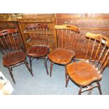 A SET OF 4 STICKBACK DINING CHAIRS