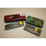 TWO VINTAGE BOXED HOHNER HARMONICAS COMPRISING OF AN 'ECHO HARP' AND A 'SUPER CHROMONICA'