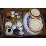 TWO TRAYS OF ASSORTED CERAMICS TO INCLUDE A QUANTITY OF MEAT PLATES