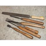 SIX VINTAGE CHISELS