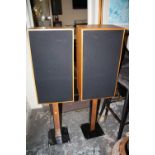 A PAIR OF LARGE KEF REFERENCE SERIES MODEL 104AB SPEAKERS ON SAVONGA STANDS
