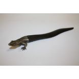 A NOVELTY LETTER OPENER IN THE FORM OF A LIZARD