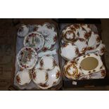 TWO TRAYS OF ROYAL ALBERT OLD COUNTRY ROSES CHINA TO INCLUDE CLOCKS, PLATES ETC