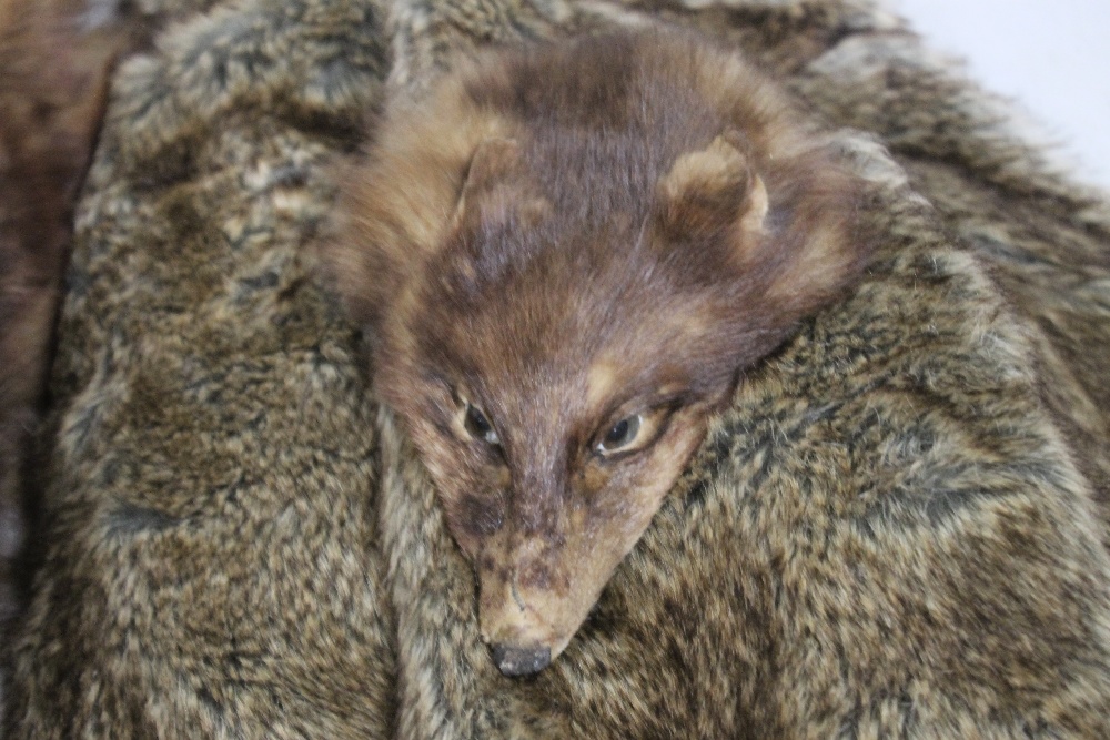 A QUANTITY OF VINTAGE FUR, including a coat and a quantity of textiles etc - Image 2 of 3