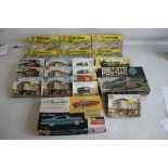 EIGHTEEN BOXED OO GAUGE RAILWAY AIRFIX KITS OF TANKS, WAGONS, BUILDINGS ETC. and Airfix Pontiac 1/24