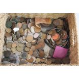 A BASKET OF BRITISH AND WORLD COINS