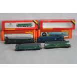 FOUR BOXED HORNBY DIESEL LOCOMOTIVES to include R.074 Hymek, R.072 BR Class 25 Green, R.347 BR Class
