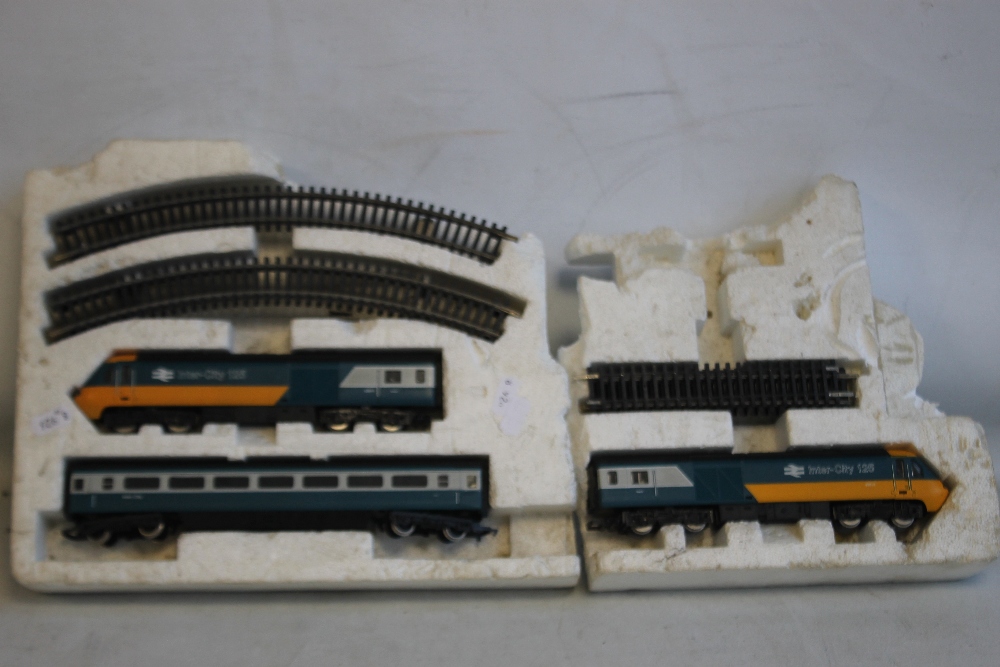 A HORNBY INTERCITY 125 SET to include track, locomotive and one carriage.