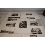NINE ETCHINGS BY ALFRED TAIÉE, SEVERAL PUBLISHED BY A. CADART, to include 'Le bain de Matin', 'Paris