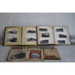 TWO ALBUMS OF VINTAGE TRAIN PHOTOGRAPHS, together with six vintage Illustrated railway magazines.