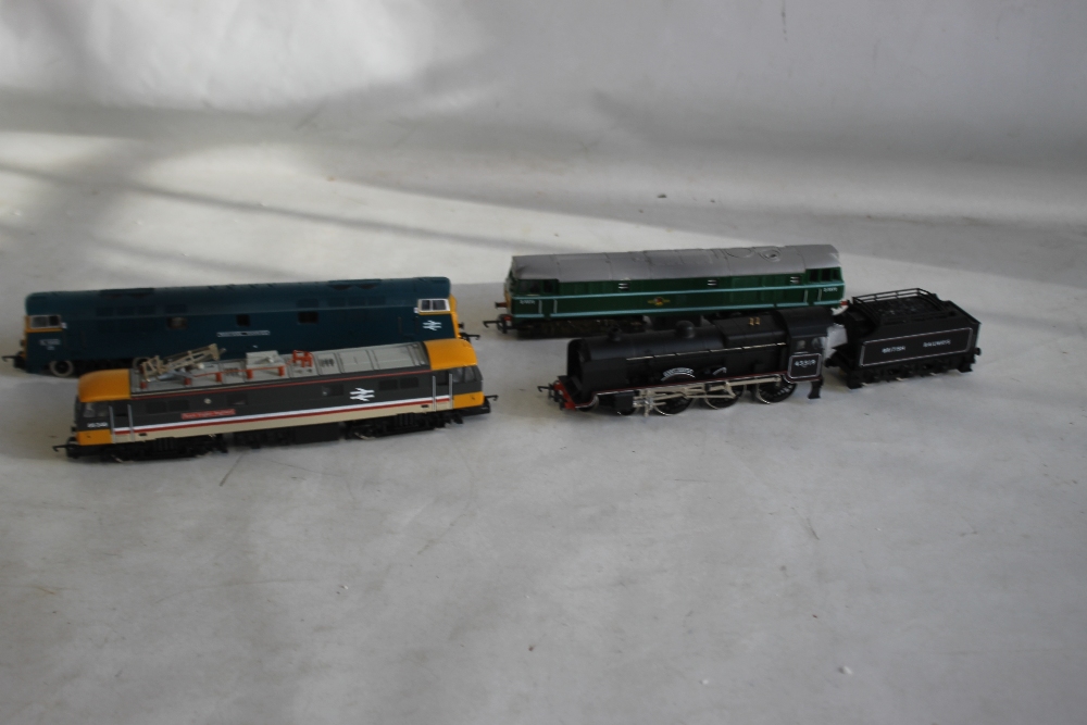 FOUR BOXED HORNBY LOCOMOTIVES to include R.800 BR Class 86 Electric, R.324 Lady Godiva Patriot Class