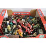 A BOX OF PLAYWORN DIECAST; to include Corgi, Matchbox, Lledo etc.