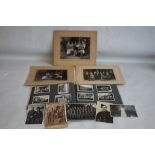 A WWII ERA PHOTOGRAPH ALBUM WITH PICTURES, of nurses, soldiers, etc., along with a small quantity of