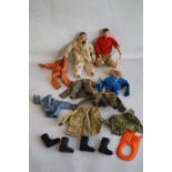 TWO HASBRO/PALITOY (1964) ACTION MAN FIGURES, along with a quantity of clothes.